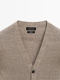 Cardigan en maille de lin à boutons