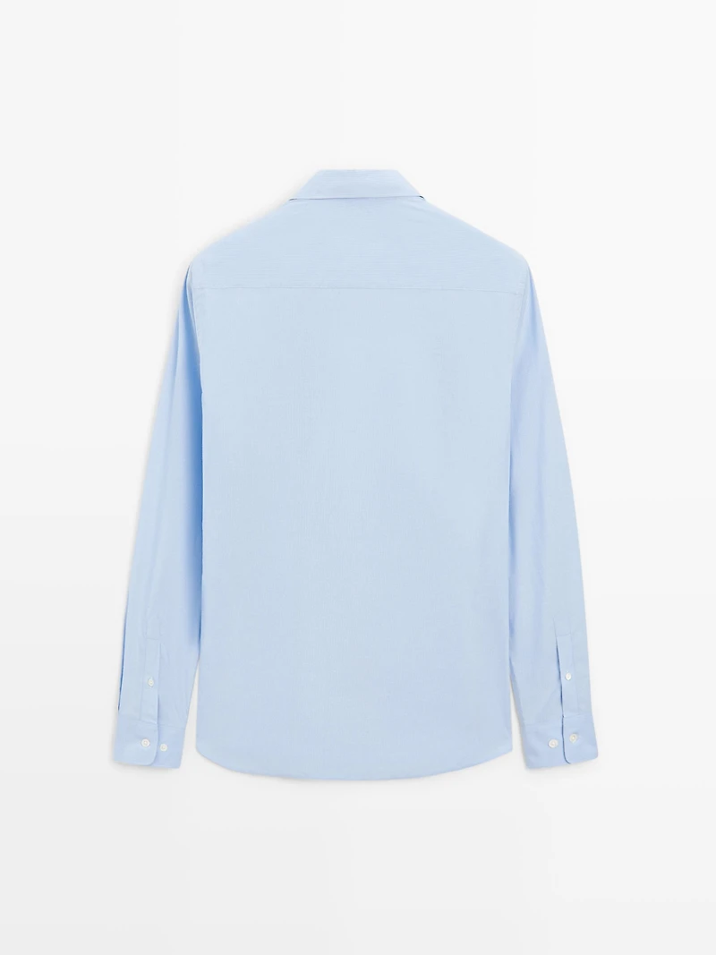 Regular fit striped poplin shirt
