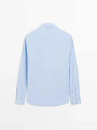 Regular fit striped poplin shirt