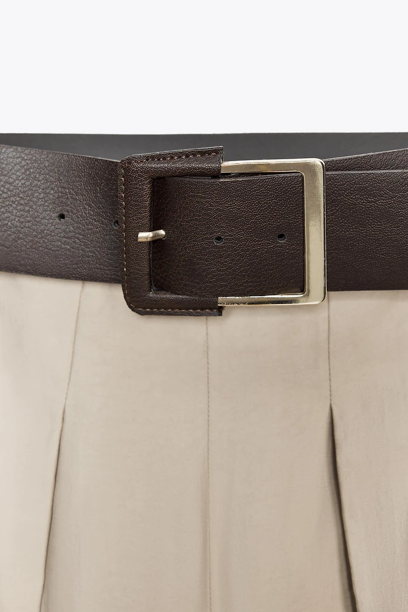 BELTED MIDI SKIRT