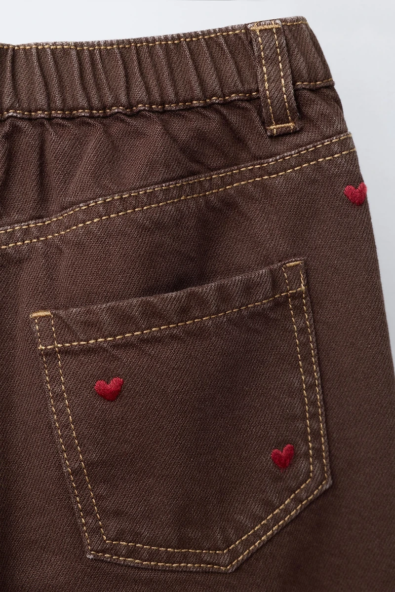PANTALON EN SERGÉ BALLON CŒURS