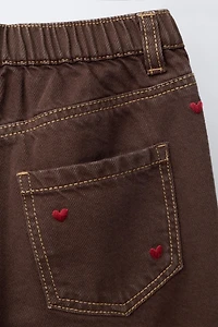 PANTALON EN SERGÉ BALLON CŒURS
