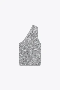 ASYMMETRIC SEQUIN TOP