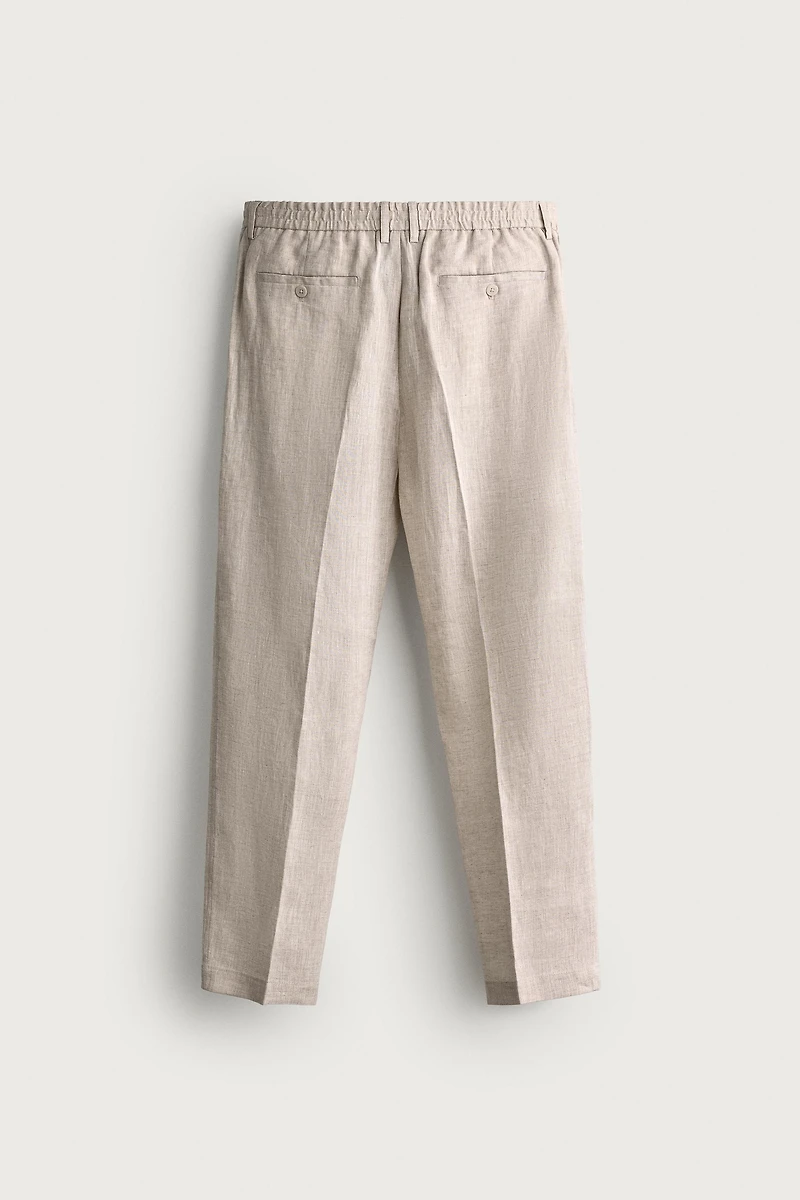 PANTALON REGULAR FIT 100 % LIN