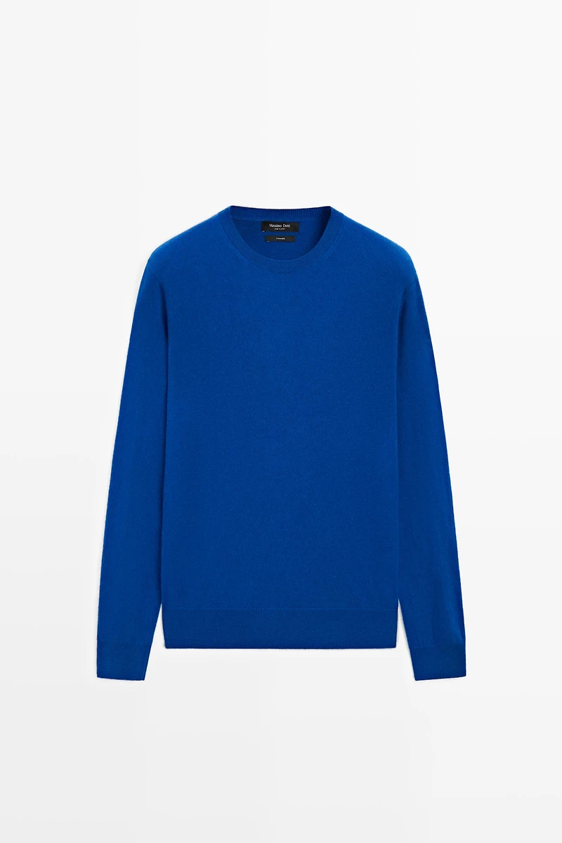 100% cashmere ribbed knit sweater