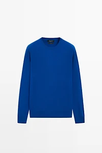 100% cashmere ribbed knit sweater