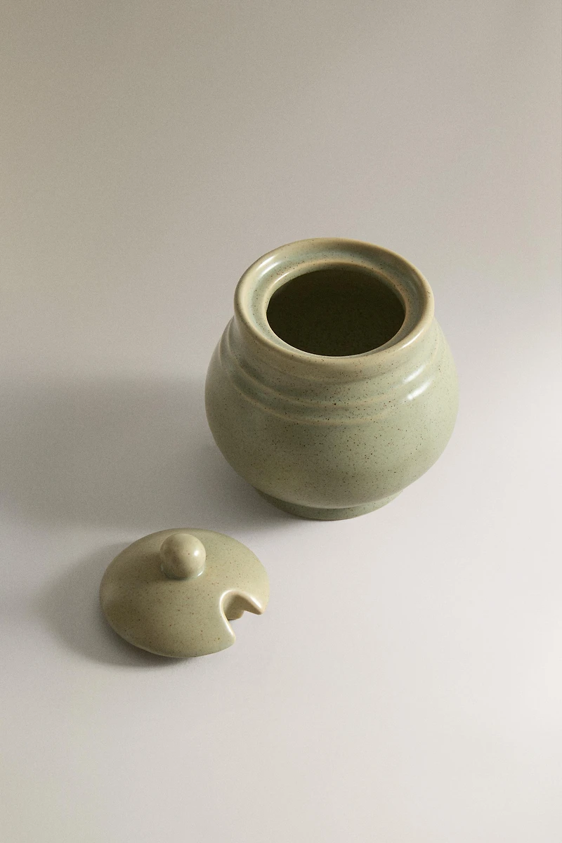 STONEWARE SUGAR BOWL
