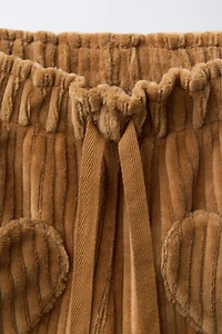 CORDUROY BAGGY PANTS WITH HEART POCKETS