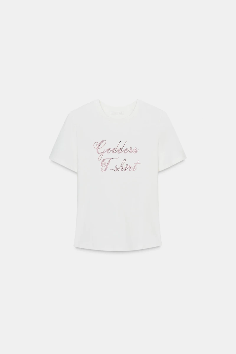 T-SHIRT INSCRIPTION STRASS