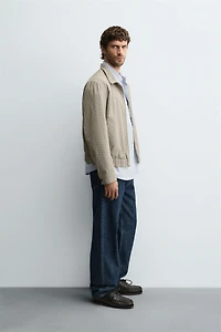TEXTURED PLAID JACKET