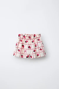 BERMUDA TEXTURÉ FRAISES BRODÉES CASA LAWA X ZARA KIDS