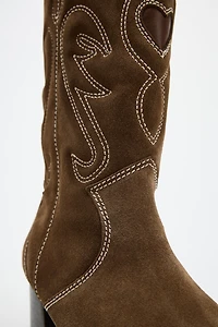 EMBROIDERED LEATHER BOOTS