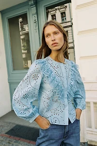 PERFORATED EMBROIDERY SHIRT
