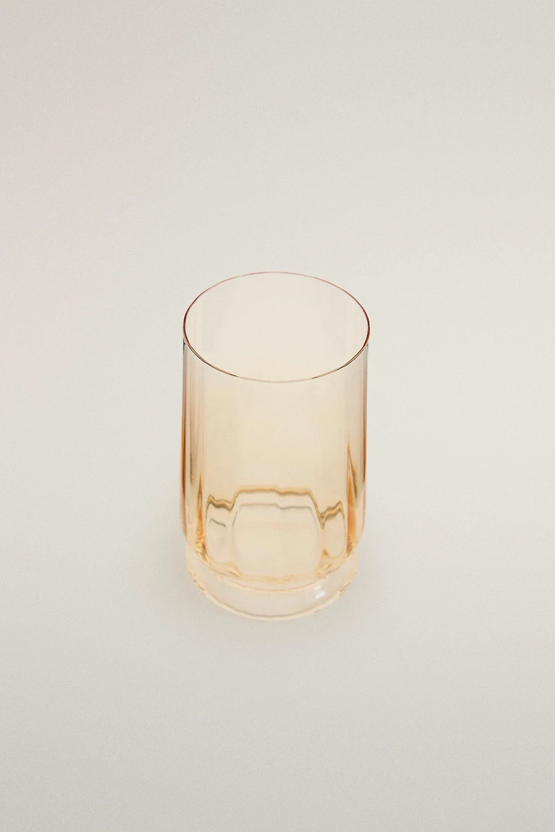 GLASS SOFT DRINK TUMBLER WITH LINES