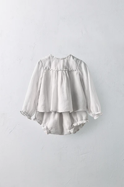 1-24 MOIS/ ENSEMBLE BLOUSE ET CULOTTE 100 % RAMIE ÉDITION LIMITÉE