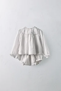 1-24 MOIS/ ENSEMBLE BLOUSE ET CULOTTE 100 % RAMIE ÉDITION LIMITÉE