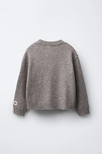 LACE BOWS KNIT SWEATER