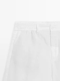 Bermuda semi-jogger 100 % lin