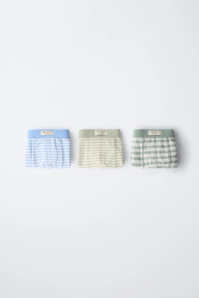 AGES 6-14/ THREE-PACK OF BOHO STRIPE BOXERS
