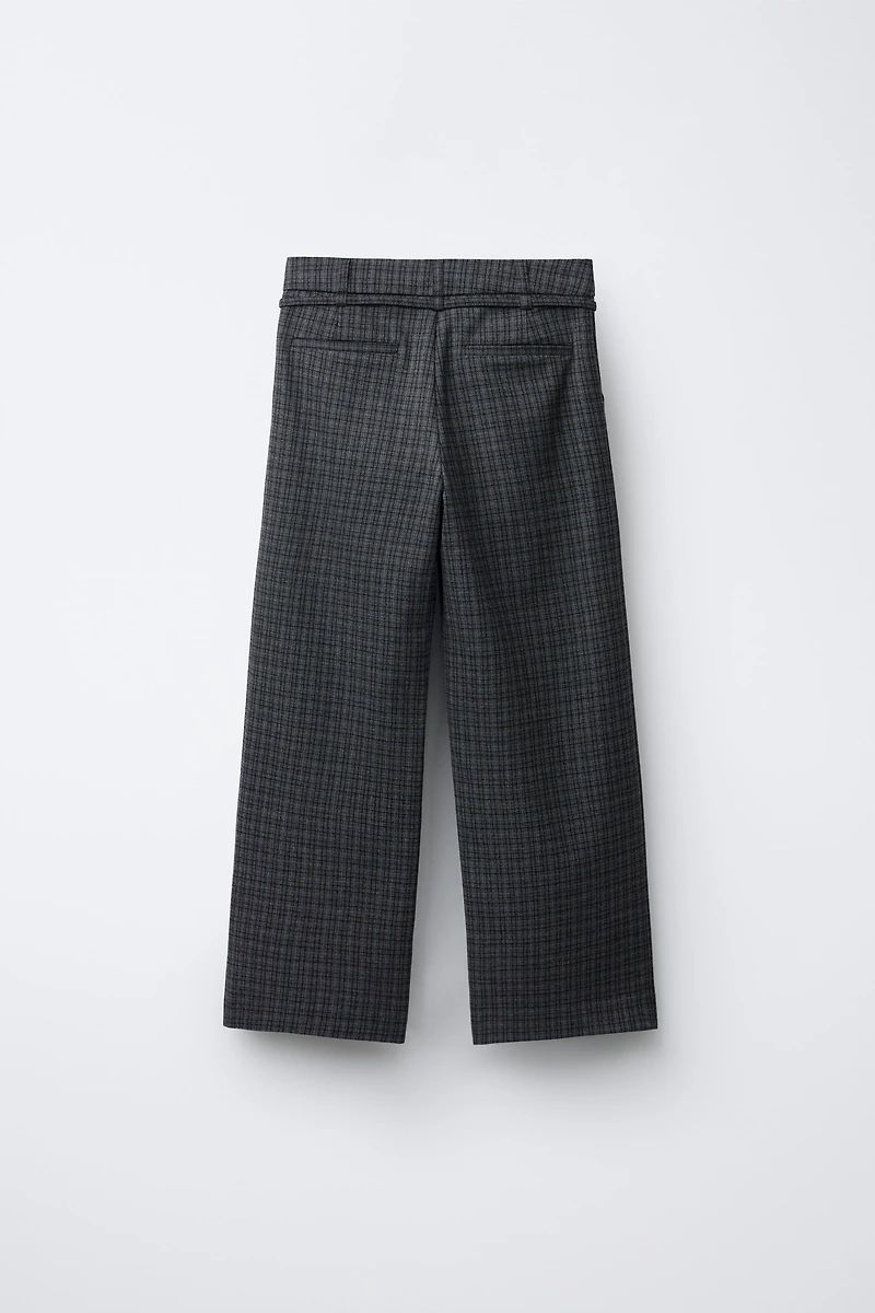 PLAID DRAWSTRING PANTS