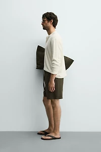 COTTON-LYOCELL REGULAR FIT SHORTS