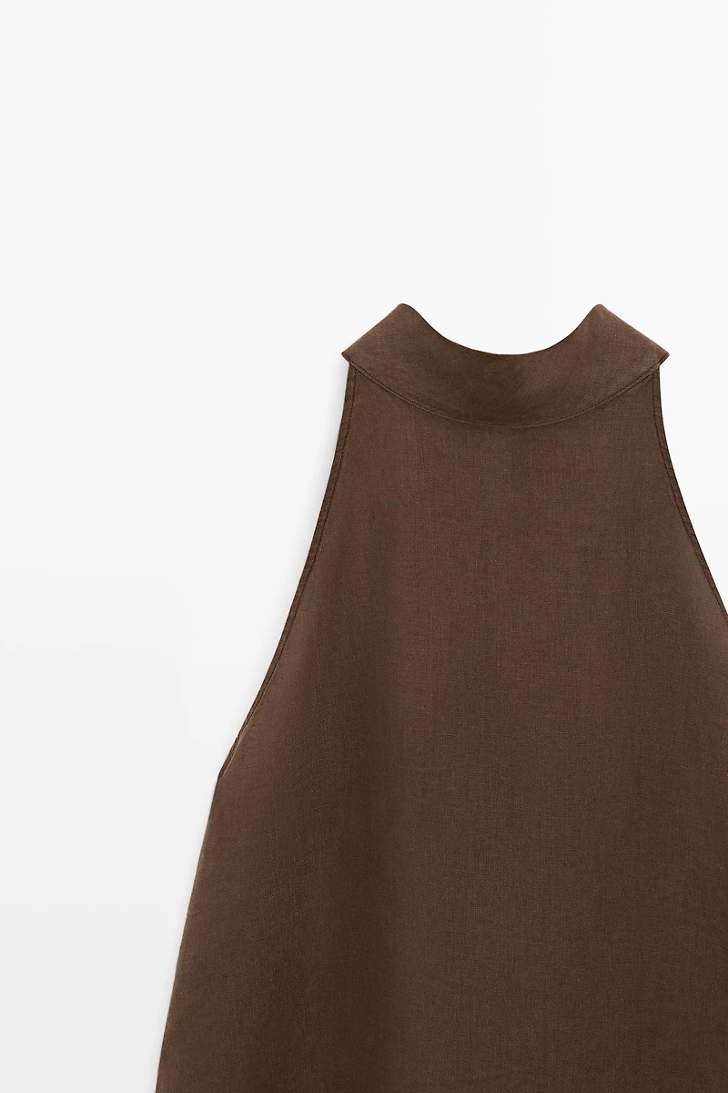 100% linen flowing halter top