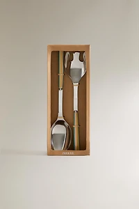 CERAMIC HANDLE SALAD CUTLERY SET (SET OF 2)