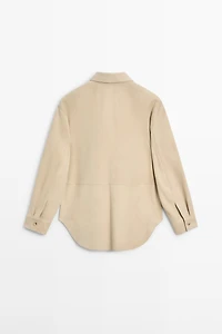 Suede leather shirt
