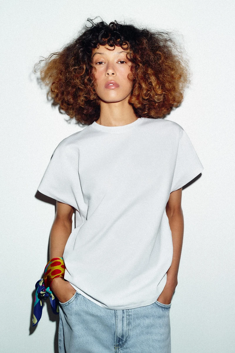 T-SHIRT À MANCHES TOMBANTES