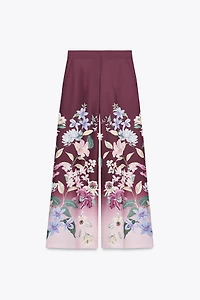FLORAL PRINT WIDE LEG PANTS