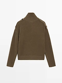 Wool knit cardigan with button details