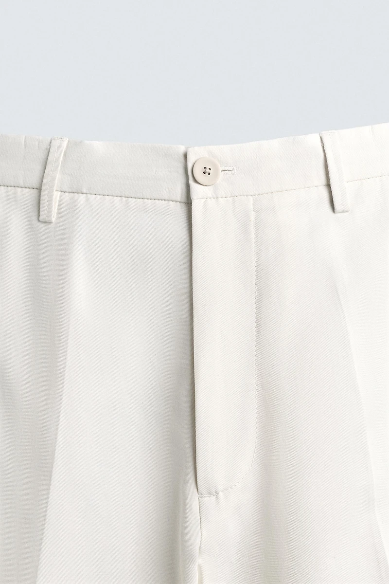 REGULAR FIT VISCOSE - COTTON PANTS