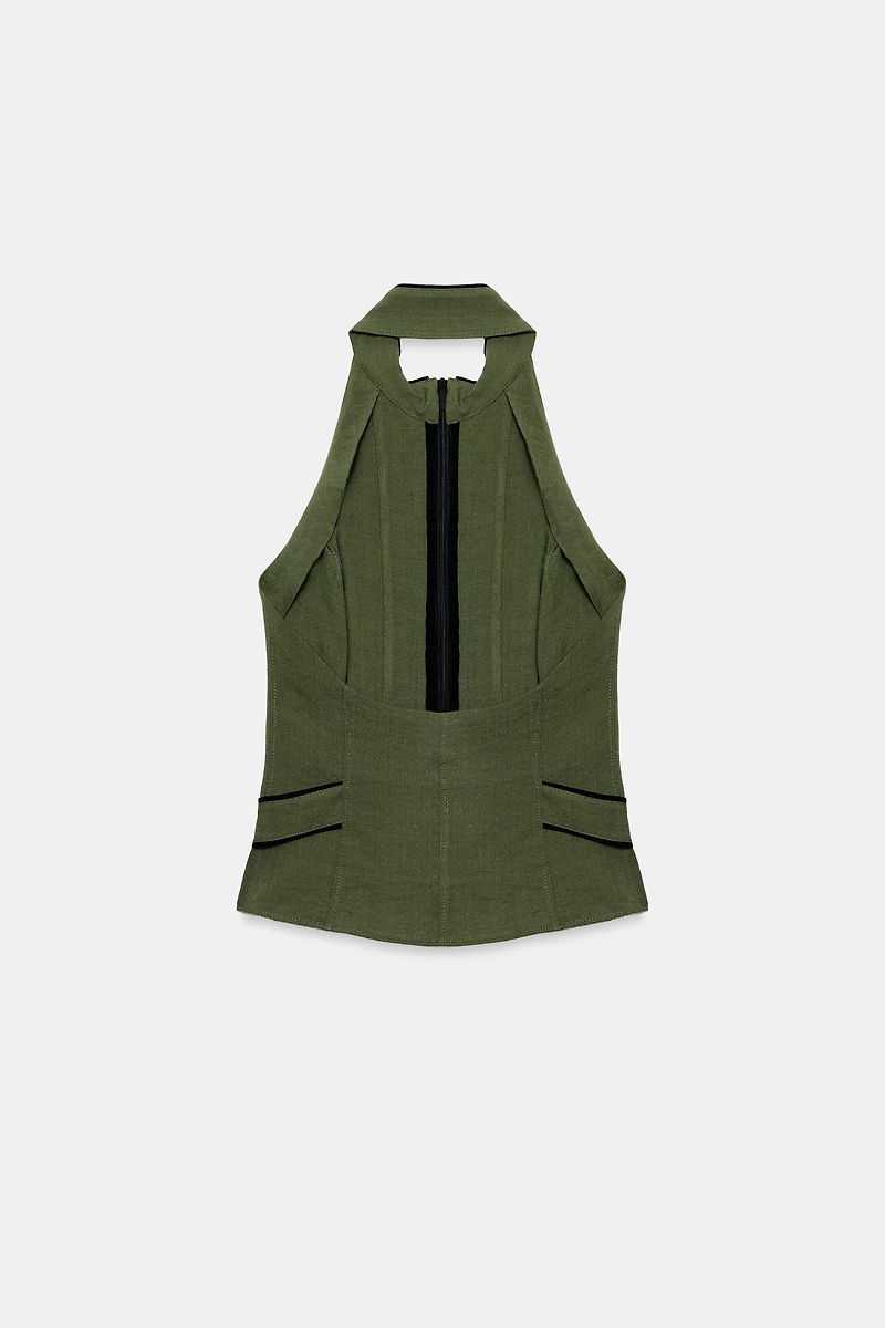 HALTER TOP WITH OPEN BACK