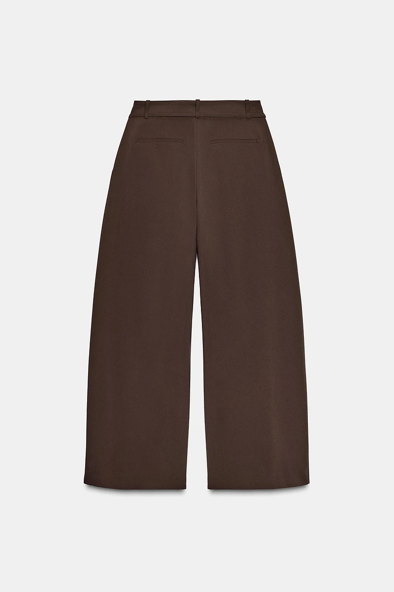 WIDE LEG BELTED PANTS