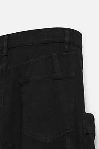 DENIM CARGO PANTS WITH POCKETS