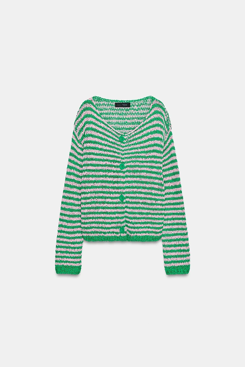 GILET EN MAILLE À RAYURES