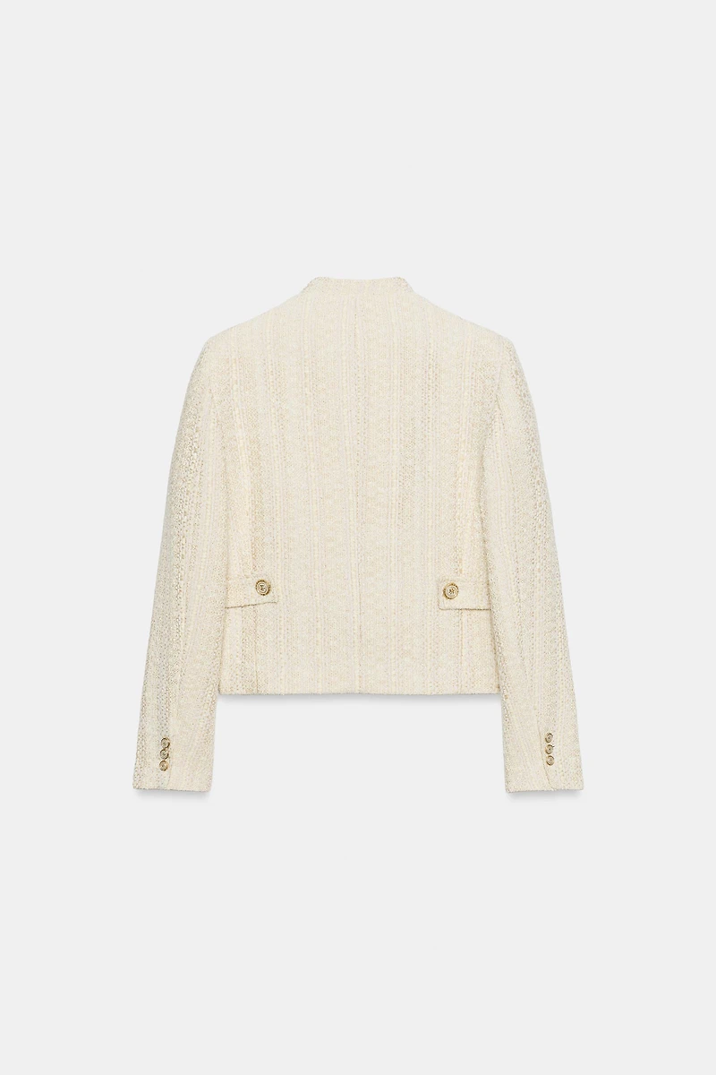 BLAZER STRUCTURÉ ÉPAULETTES FIL MÉTALLISÉ
