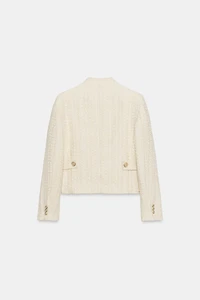 BLAZER STRUCTURÉ ÉPAULETTES FIL MÉTALLISÉ