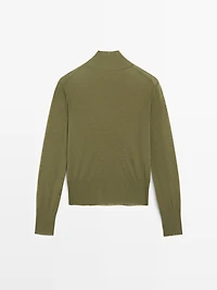 Pull à col montant en maille 100 % laine - STUDIO