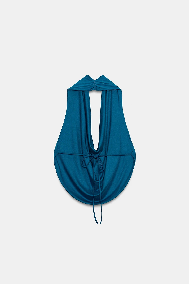 DRAPED HALTER TOP