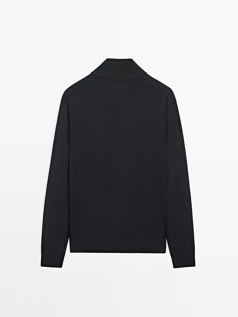 Pull en maille à col camionneur zipp
