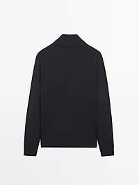 Pull en maille à col camionneur zipp
