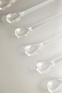 SET OF GLASS FRUIT DESSERT SPOONS (SET OF 6)