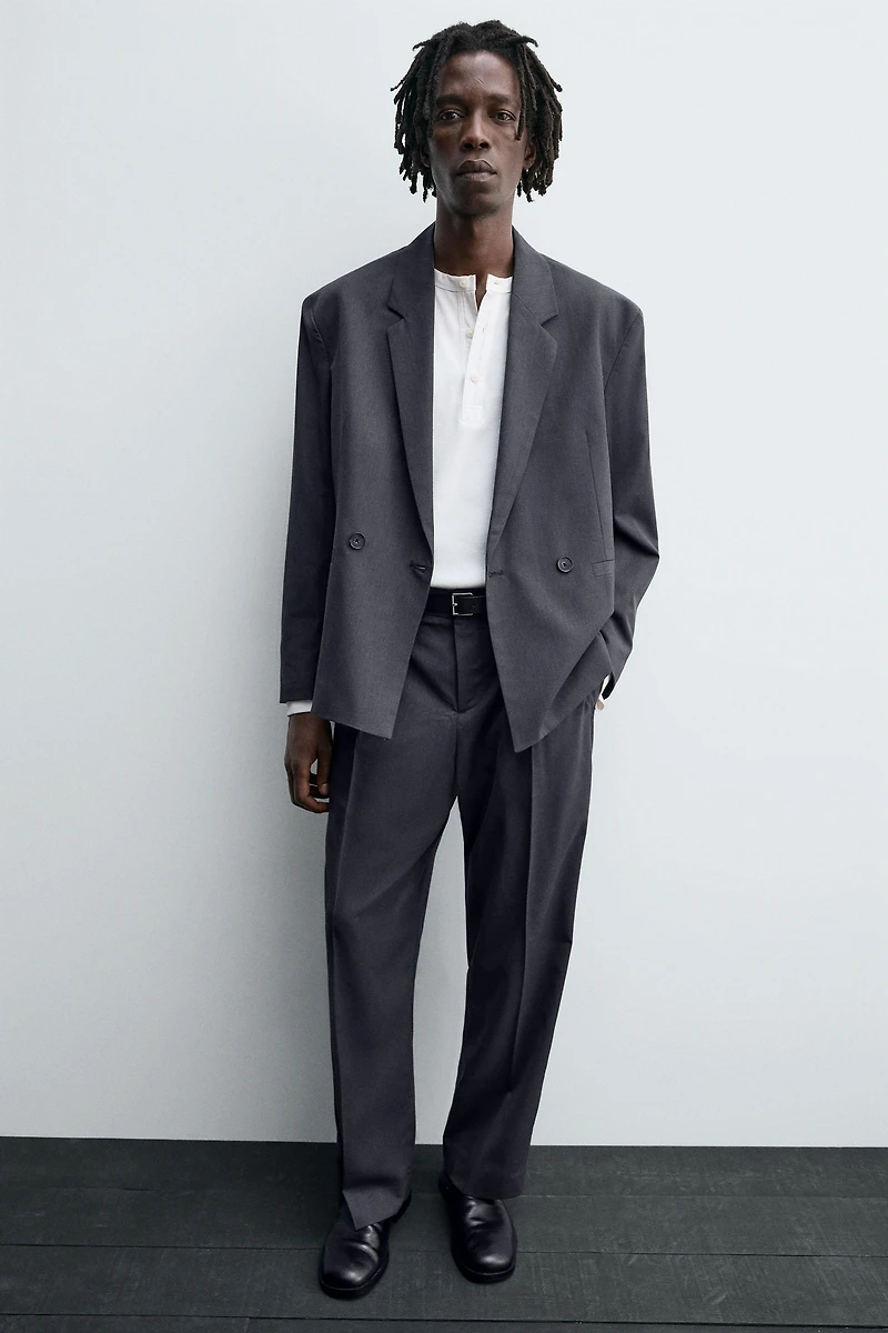 PLEATED SUIT PANTS