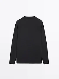 Long sleeve medium weight cotton T-shirt