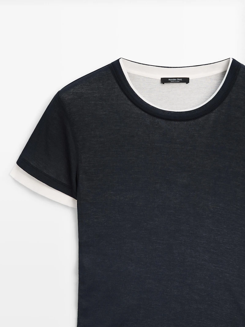 Short sleeve layered T-shirt