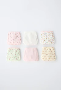 18M-6Y/ SIX-PACK OF FLORAL PRINT UNDERWEAR