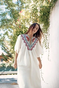 ZW COLLECTION EMBROIDERED MIDI DRESS