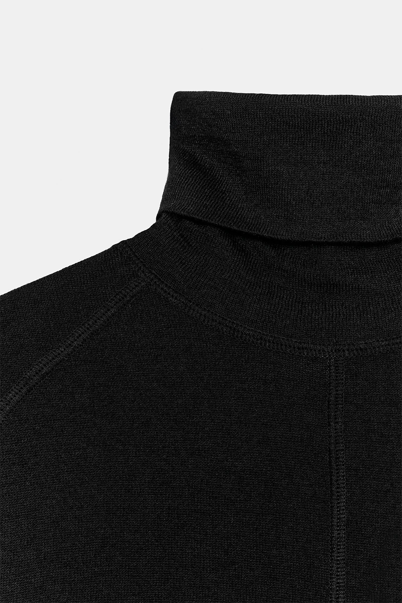 WOOL BLEND KNIT HIGH NECK JUMPER