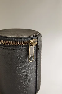 CYLINDRICAL LEATHER CASE